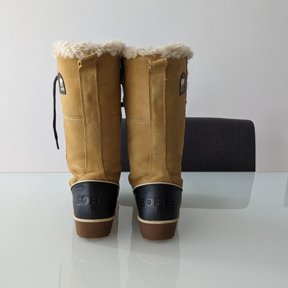 Sorel Tivoli High Leather Waterproof Winter Boots Tan Size 7.5 - Picture 4 of 10